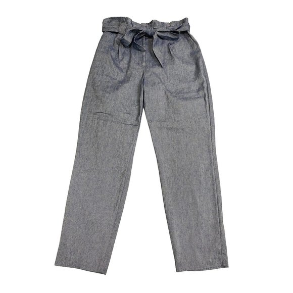 Express Pants - Express High Rise Paper Bag Chambray Ankle Pant Size 12R  - 27" Inseam